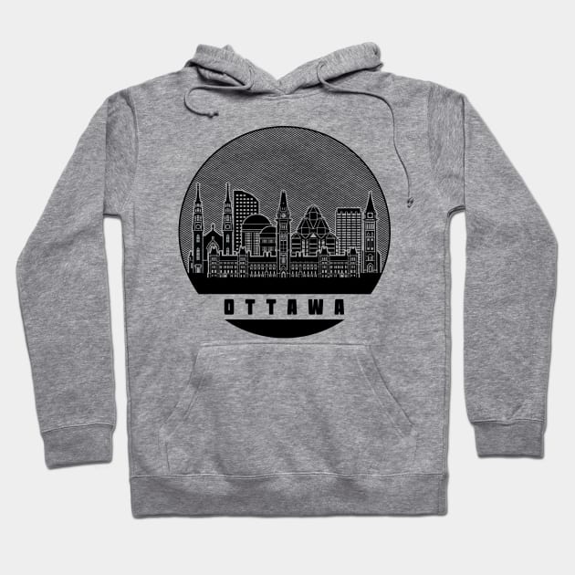 Ottawa Canada Skyline Hoodie by travel2xplanet